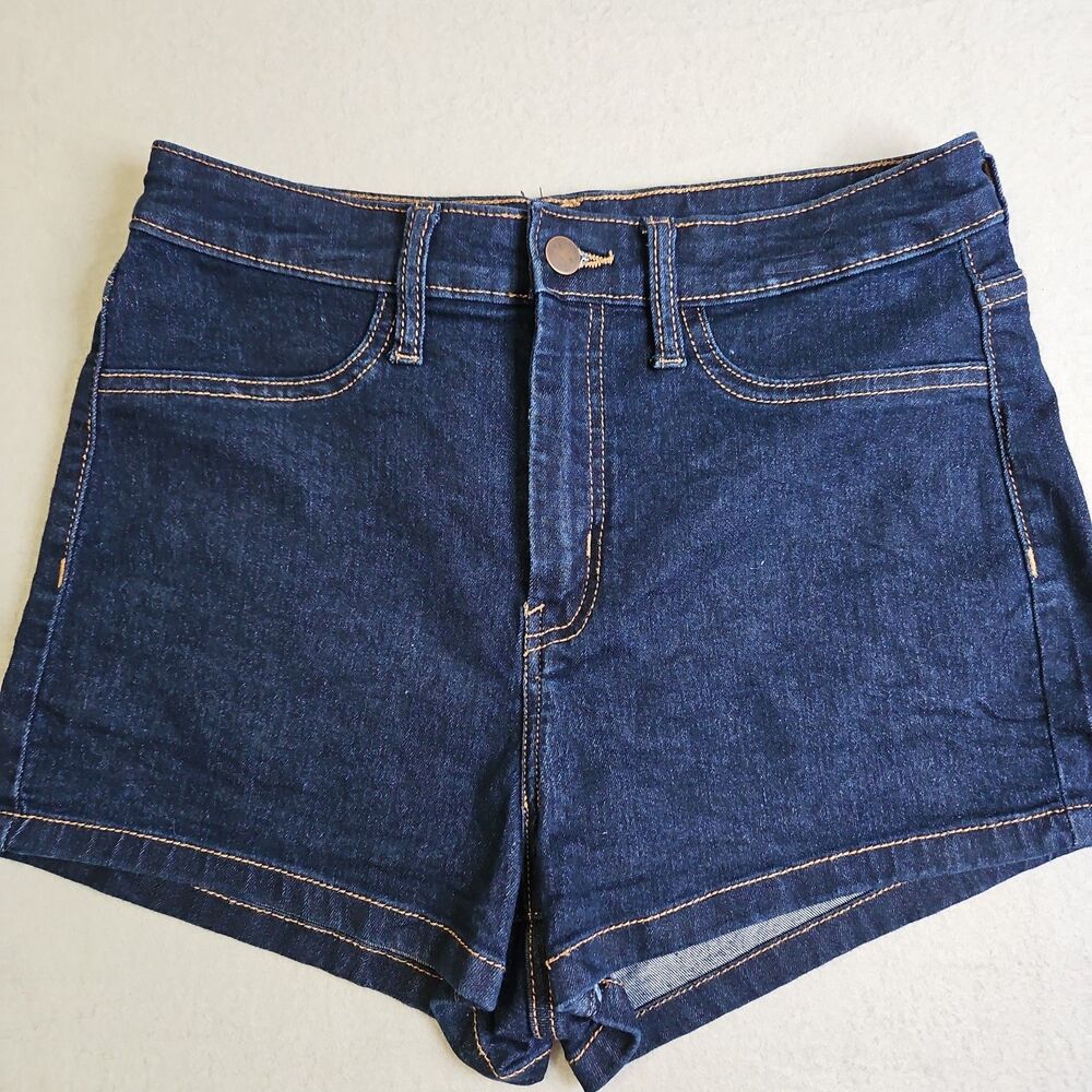 Wild Fable High Rise Denim Short Women's Size 10/30R Blue Dark Wash Cotton Blend